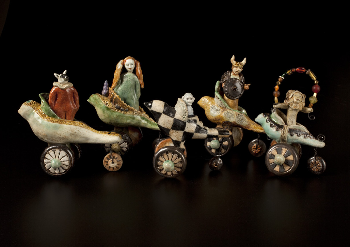 Caroline Douglas, The Chariot Race. Ceramic Sculpture. ©The Artist