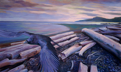 Paul Garbett, Beach Crow, Oil on canvas