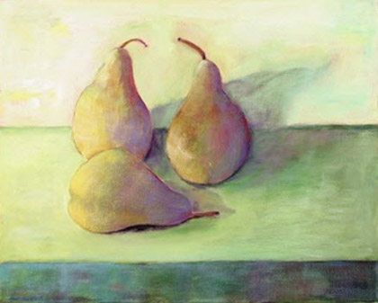 Ann Marquis, Golden Pears. Acrylic on canvas.