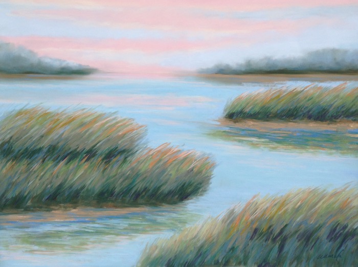 ©Pamela Wamala, Breeze at the Marsh. Pastel, 23.5 x 29.5 inches. Used with permission. 