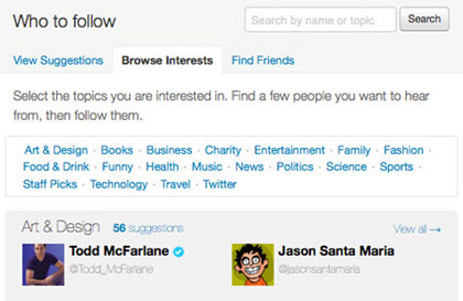 Twitter Browse Interests