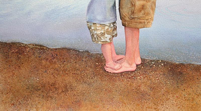 Dawn Brose-Jerome, One Step at a Time. Watercolor on paper.