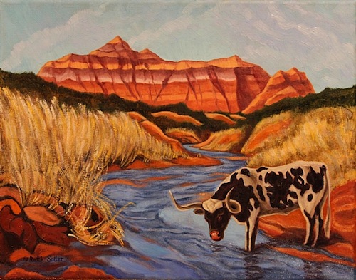 Ruth Soller, Texas Longhorn in Palo Duro Canyon