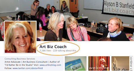 Alyson's Art Biz Coach page on Facebook