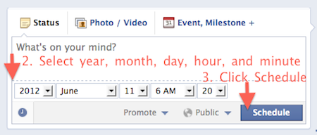 Schedule a post on a Facebook page