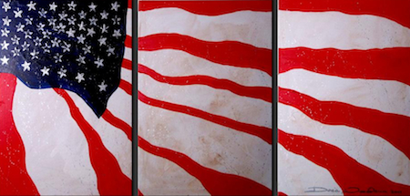 © Dora Woodrum, American Flag. Acrylic on canvas.