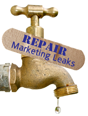 ArtBizCoach recommends you locate and repair leaks in your marketing.