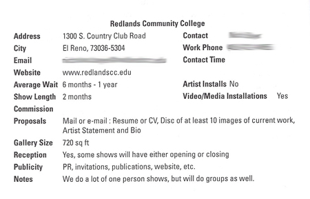 Redlands Community College entry in OVAC guide