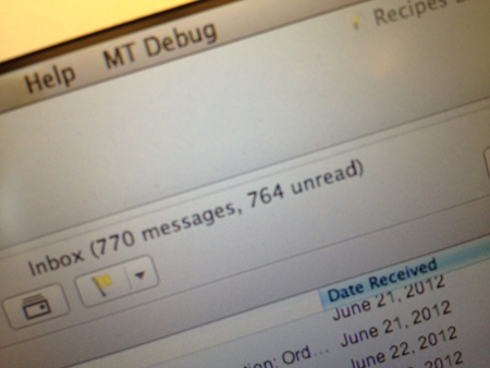 My crazy inbox while on vacation last summer. 
