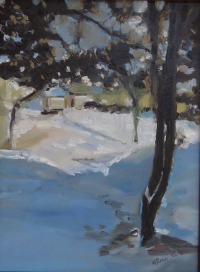 ©Monica Jones, All Quiet After Storm Jonas. Oil on canvas board, 12 x 9 inches. Used with permission. 