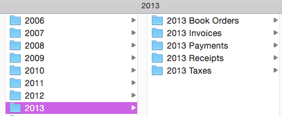 The financial archives on my computer. The year 2014 will be archived soon and join this folder.