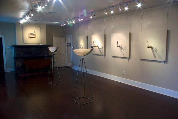 Installation of Holly Wilson’s solo exhibition “Weight of Water,” 2011, at JRB Art at the Elms in Oklahoma City, OK.