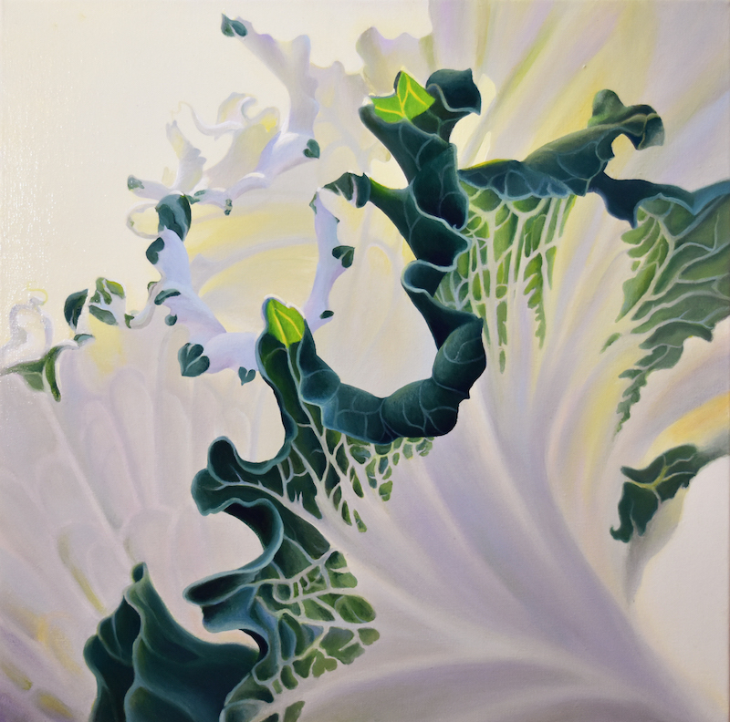 ©Judy Leila Schafers, Kale-ing Me Softly. Acrylic, 24 x 24 inches. Used with permission. 