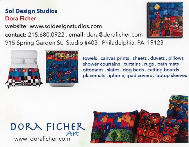 Dora Ficher postcard for Sol Designs
