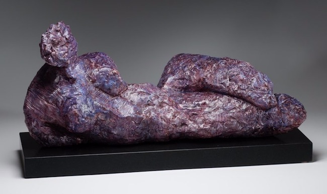 Jill Nonnemacher colored plaster on granite base of figure