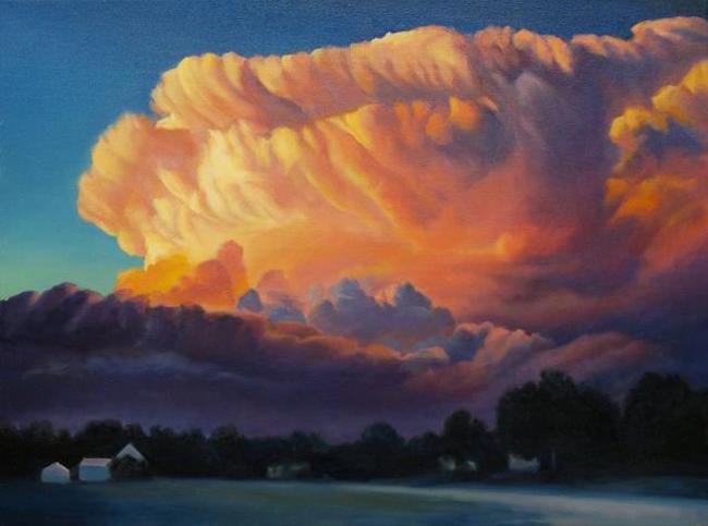 ©David Holland, Guthrie Thunderhead April 27, 8:43:15 p.m. Oil on canvas, 18 x 24 inches. Used with permission. 