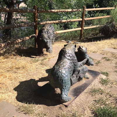 Bear and Two Cubs - Sculpture in Golden, Colorado