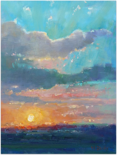Sunset painting by Malcolm Dewey
