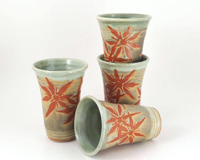 ©Terry Parker, Sunburst Tumblers. Stoneware. Used with permission.
