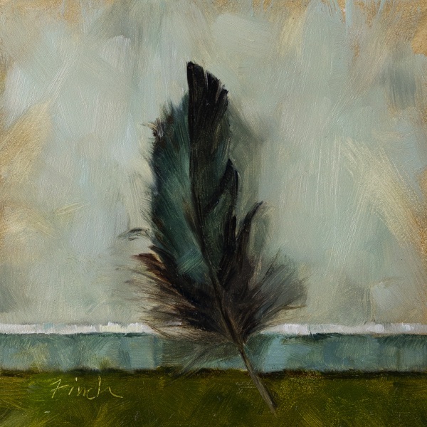 Painting of a feather by Rebecca Finch