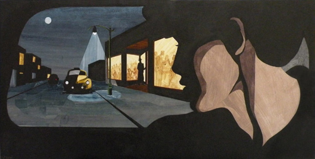 film noir painting by Leslie Peterson Sapp