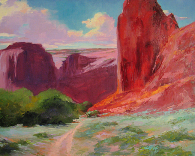 ©Marsha Hamby Savage, de Chelly Bluff. Oil on gallery wrap canvas, 20 x 16. Used with permission.