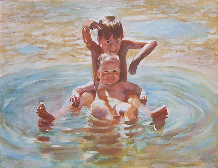 Acrylic painting Brothers by artist Claudia Dose | on Art Biz Success