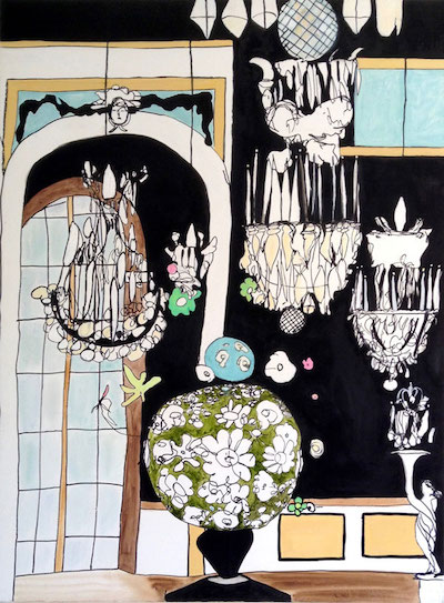 oil painting of chandelier artist Trupti Mannina | on Art Biz success