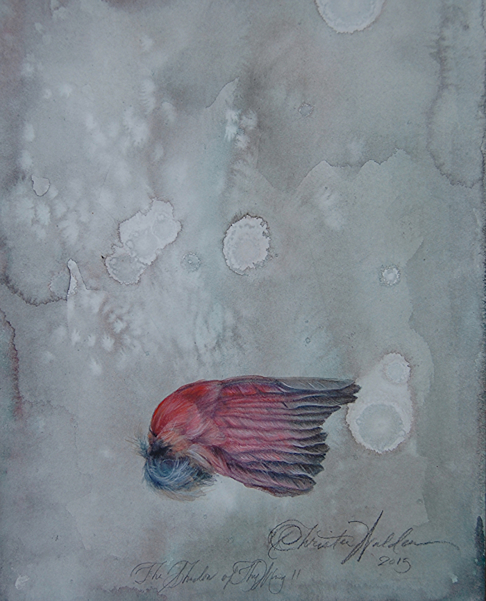 ©Christen Humphries, The Shadow of Thy Wing II. Watercolor on paper, 12 x 9 inches. Used with permission. 