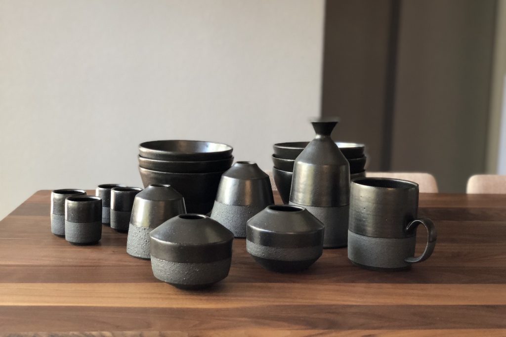 ©Sean VanderVliet, assorted pieces from the Park Slope collection. Red stoneware with satin black glaze. 