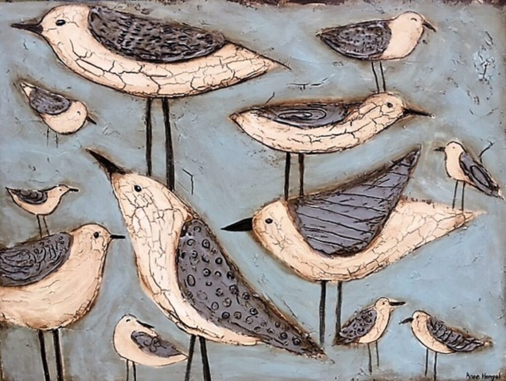 Anne Hempel painting of gulls