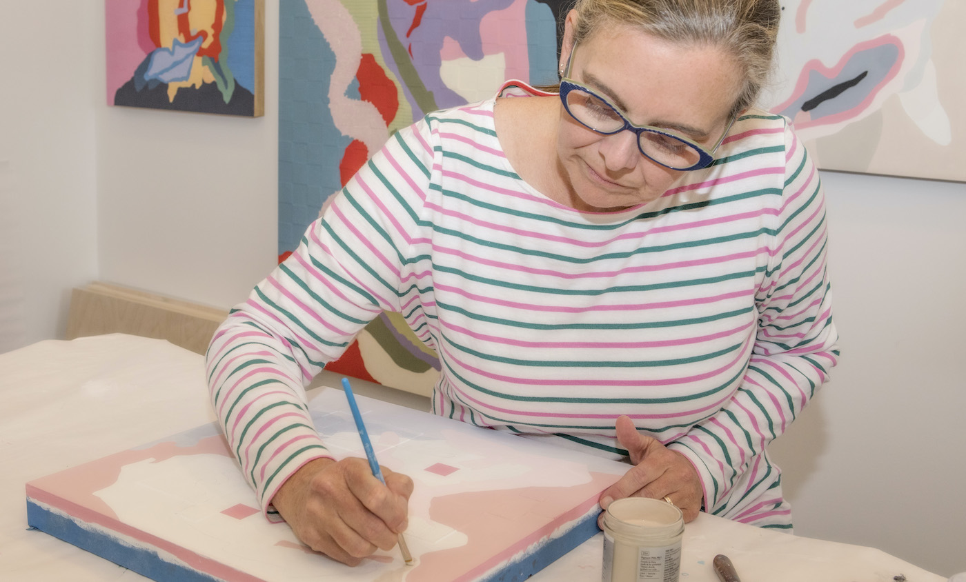 Suzanne Gibbs in her studio