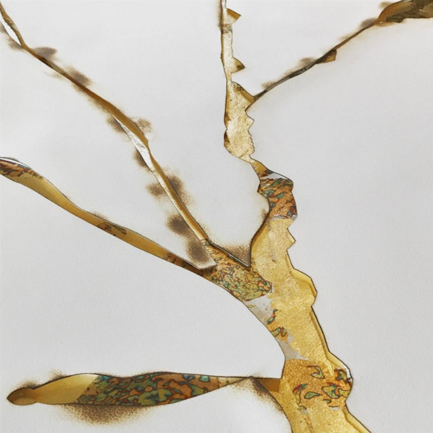 Kelly M. O'Brien work on paper gold tree form | on Art Biz Success