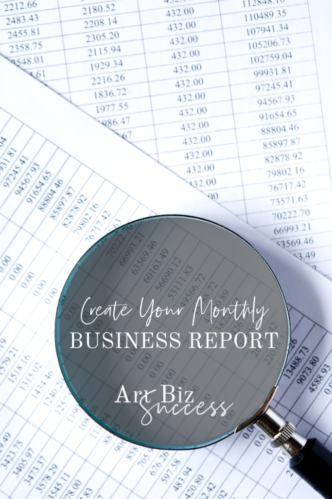 Monthly Business Report for Artists from Art Biz Success