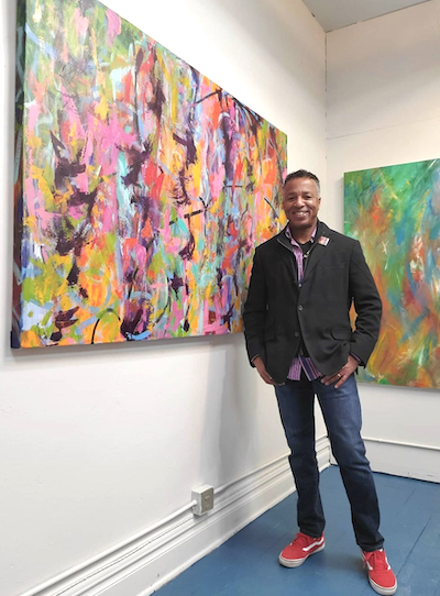 James Holmes with painting | on Art Biz Success