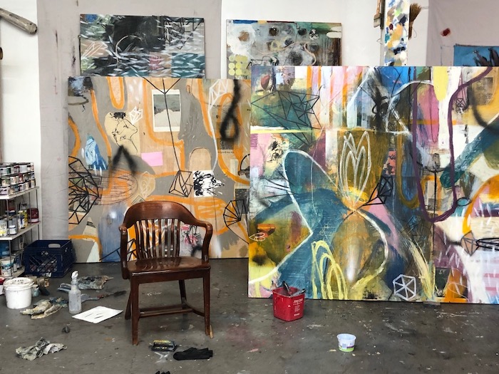 Michael Gadlin paintings in studio | on Art Biz Success