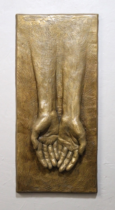 Fiberglass sculpture hands of blessing | on Art Biz Success blog