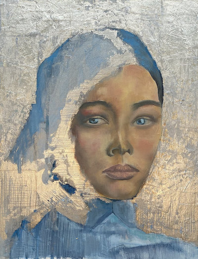 Acrylic and oil painting artist Ruth Moore portrait woman | on Art Biz Success blog