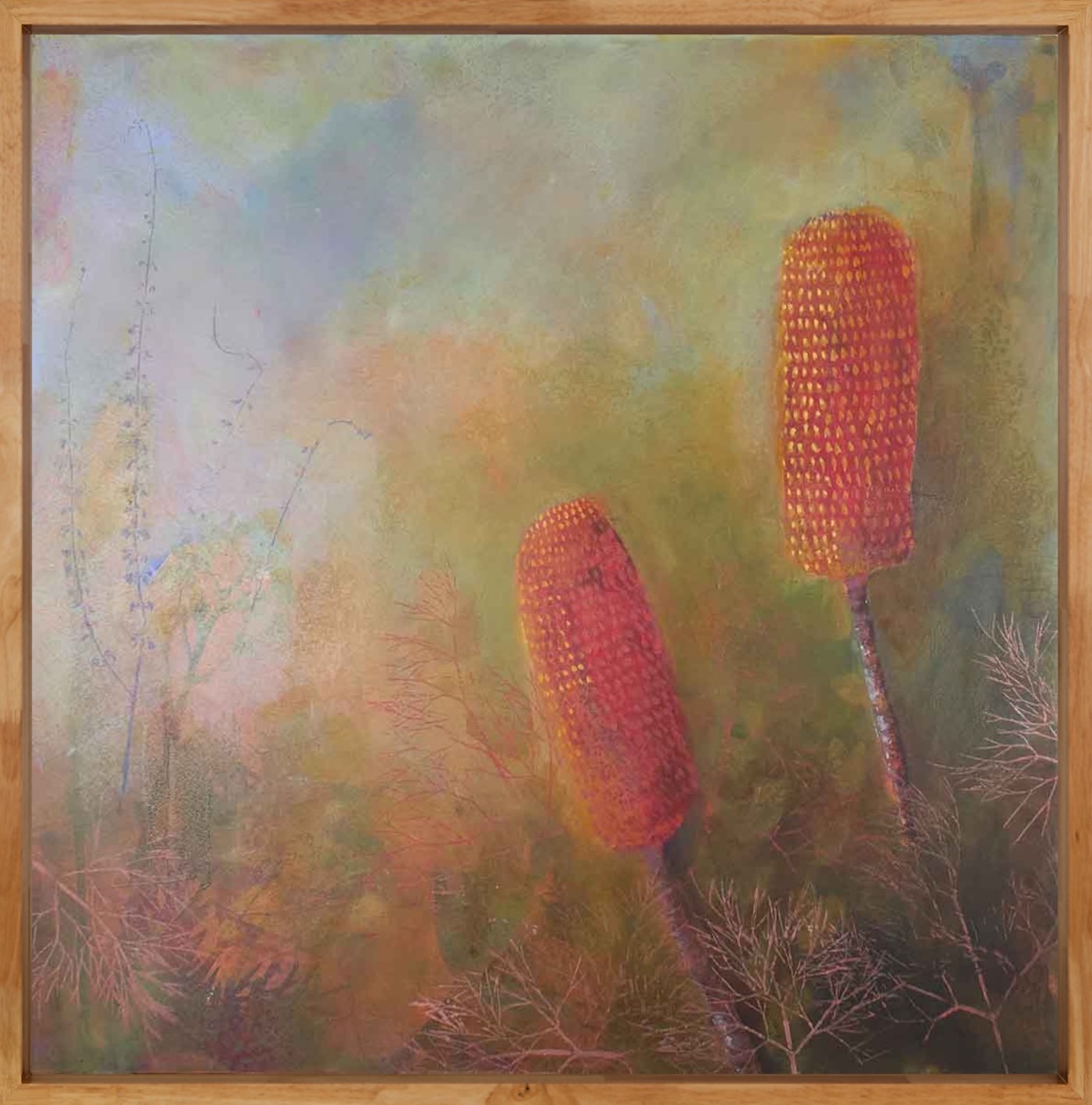 Acrylic painting of Banksia botanical artist Trudy Rice | on Art Biz Success