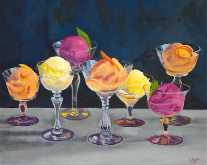 acrylic painting frozen desserts artist Vasu Tolia | on Art Biz Success