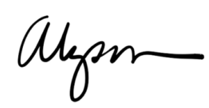 Alyson's signature