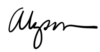 Alyson's signature