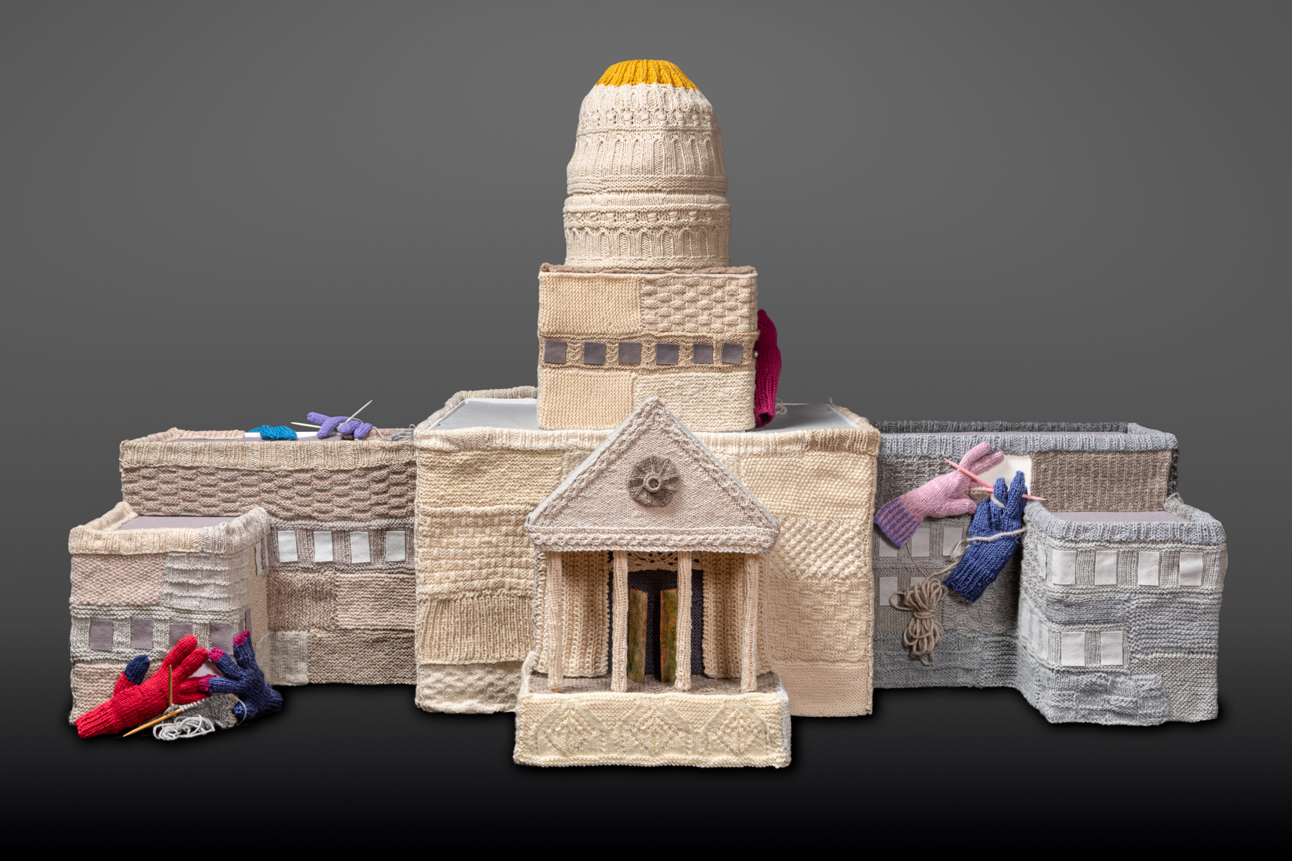 Capitol building made from knit materials artist Eve Jacobs Carnahan | on Art Biz Success