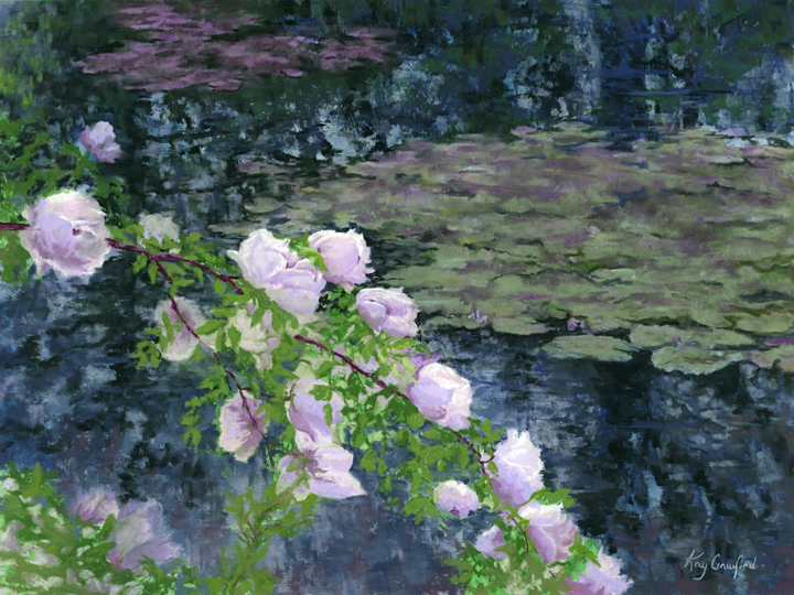 Kay Crawford painting inspired by Monet's gardens at Giverny | on Art Biz Success