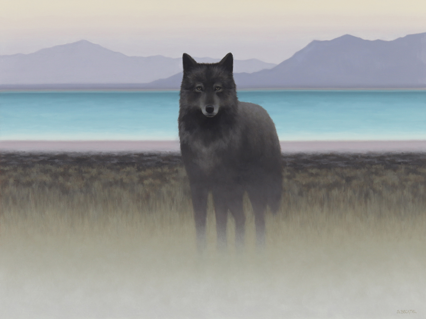 Sarah Becktel oil painting wolf