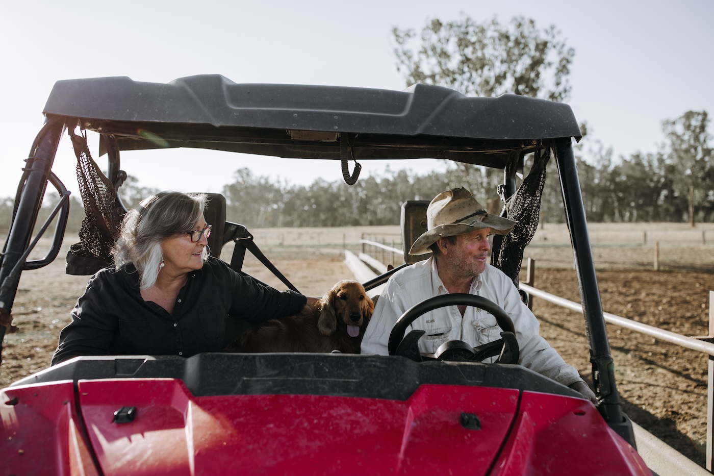Tracey and her husband, Alan, on their ranch.