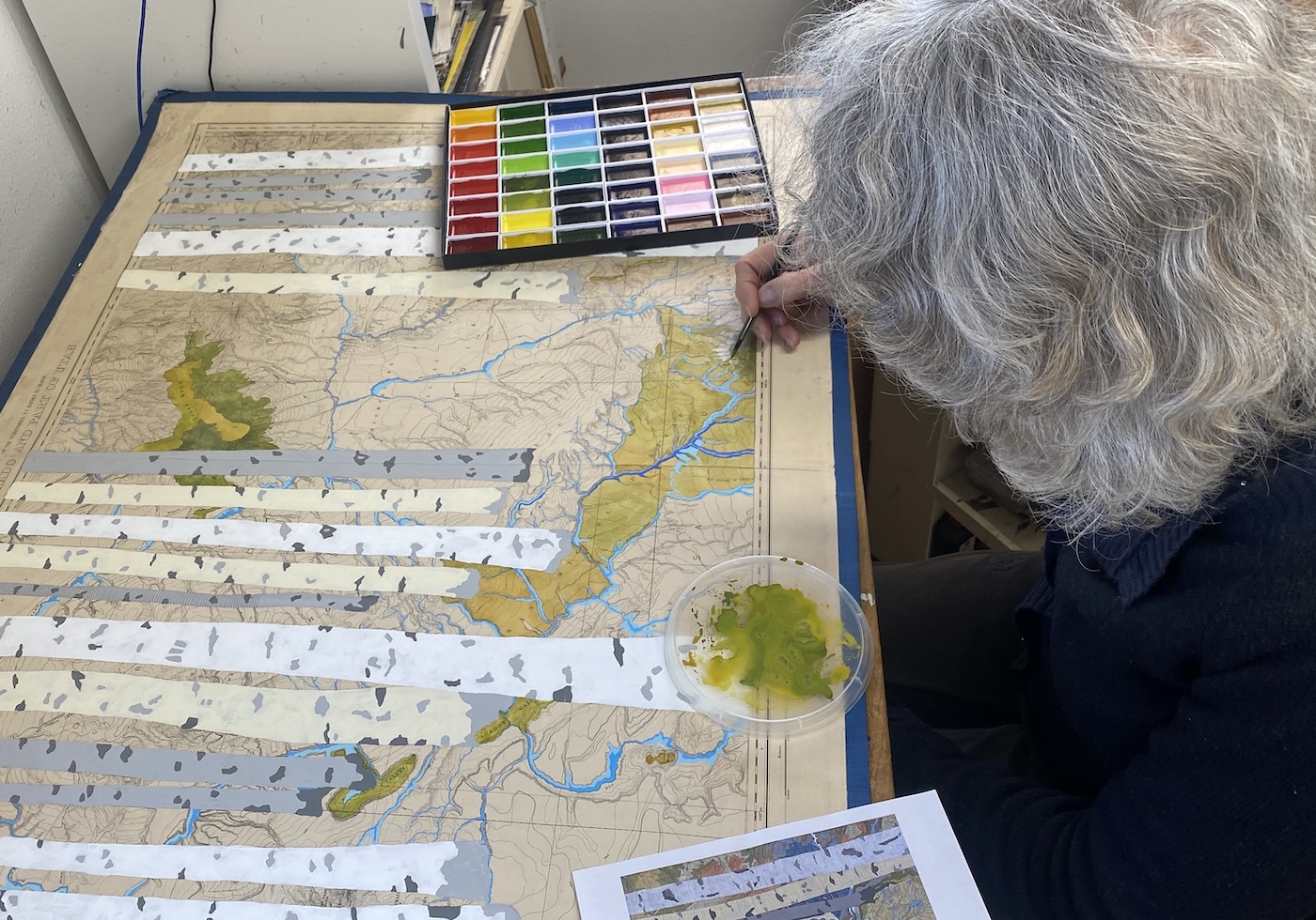 Meredith Nemirov working in her studio